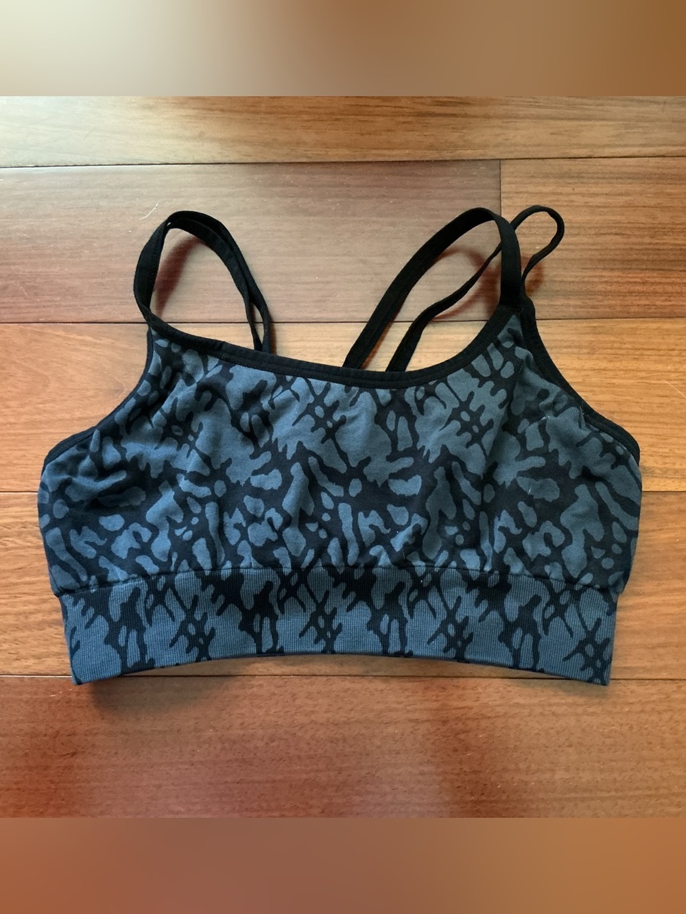 Champion Gray and Black Printed Sports Bra